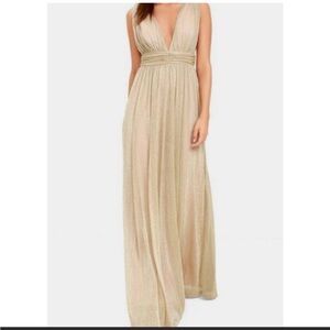 Lulu’s gold maxi dress!